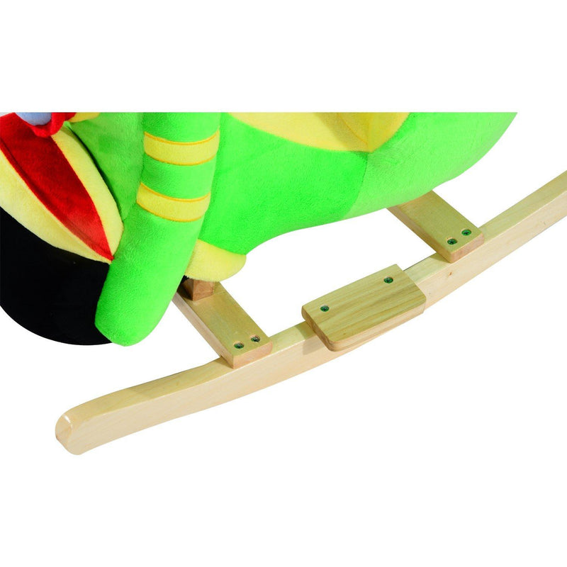 Cavallo a Dondolo per i Bambini in Legno Motocicletta Verde 