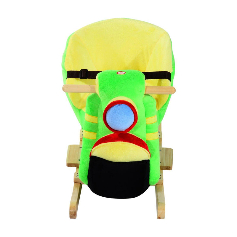 Cavallo a Dondolo per i Bambini in Legno Motocicletta Verde 