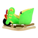 Cavallo a Dondolo per i Bambini in Legno Motocicletta Verde 