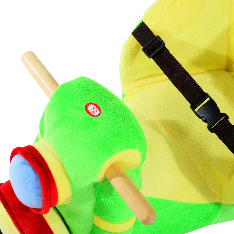 Cavallo a Dondolo per i Bambini in Legno Motocicletta Verde 