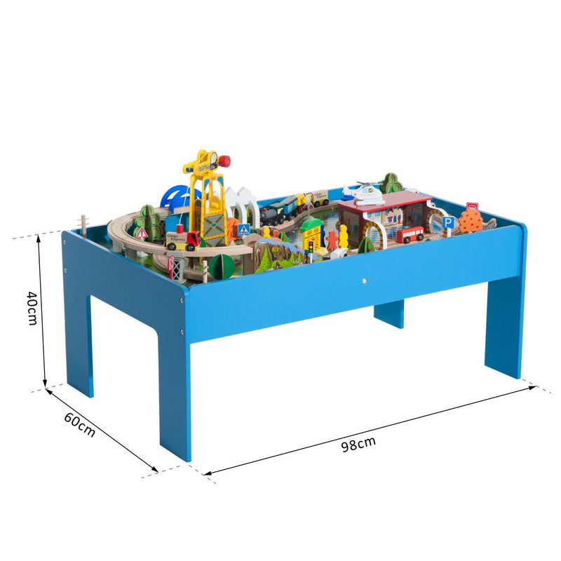 Set Tavolo per Bambini con Ferrovia per Trenino in Legno con Certificati 