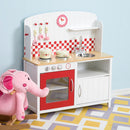Cucina Giocattolo per Bambini con Accessori in Legno Bianco e Rosso 70x30x88 cm 