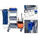 Carrello Pulizie Professionale con 4 Secchi Grigio 