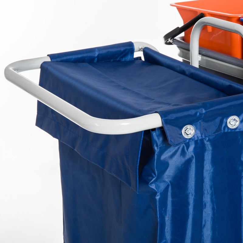 Carrello Pulizie Professionale con 4 Secchi Grigio 