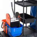 Carrello Pulizie Professionale Multiuso con 2 Secchi Capacità 18L e Ruote Blu 