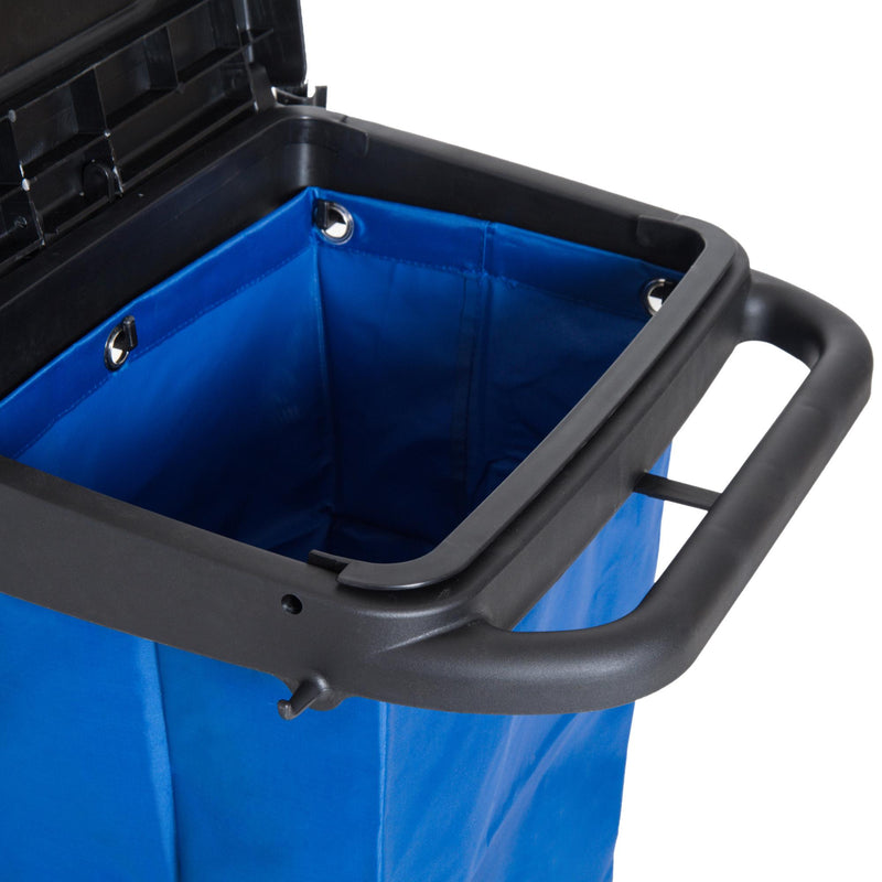 Carrello Pulizie Professionale Multiuso con 2 Secchi Capacità 18L e Ruote Blu 
