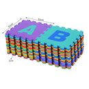 Tappeto da Gioco 36 Pezzi Puzzle in EVA con Numeri e Lettere 31x31 cm 