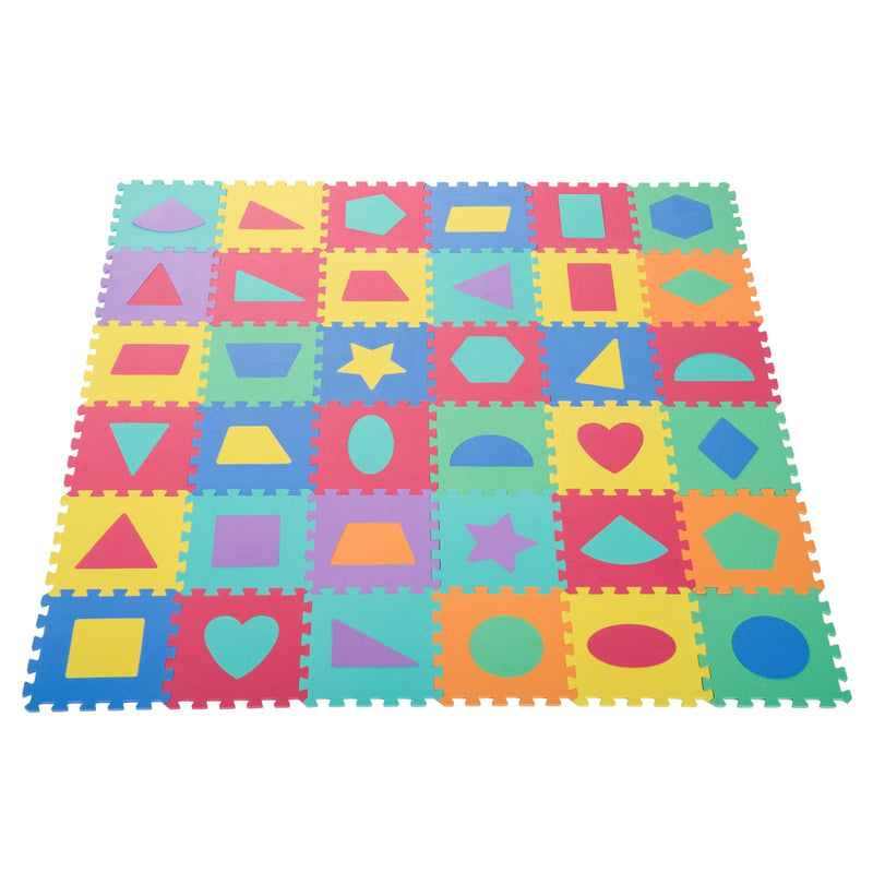 Tappeto Puzzle con Forme Geometriche 36 Tessere 31x31 cm Colorato 
