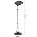 Lampada Riscaldante a Basso Consumo Radiatore per Esterni 2000W Nero 180-210 cm 