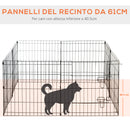 Recinto per Cani Gatti Cuccioli Roditori Recinzione Rete Gabbia 8 Pezzi 61x61 cm Nero 