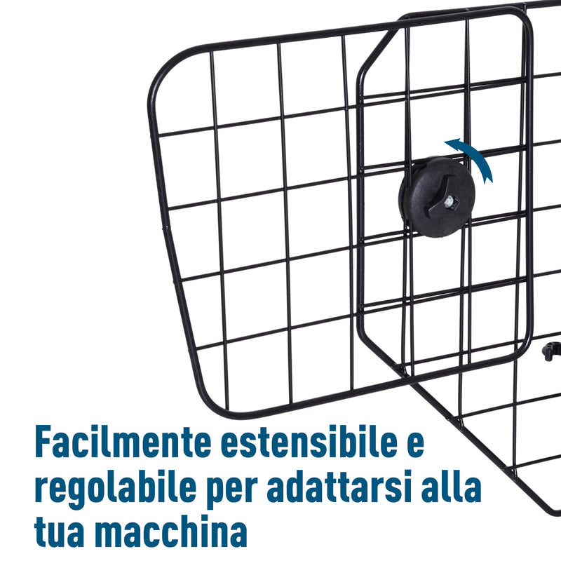 Barriera Divisore di Protezione Macchina per Cani Regolabile 89-122x41 cm 