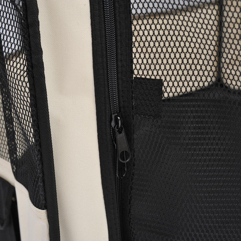 Box per Animali Domestici Pieghevole Nero e Crema 114x48x58 cm 