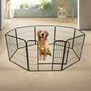 Recinto Recinzione per Cuccioli Cani 8pz 80x80 cm Nero 