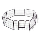 Recinto Recinzione per Cuccioli Cani 8pz 80x80 cm Nero 