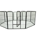 Recinto Recinzione per Cuccioli Cani 8pz 80x80 cm Nero 