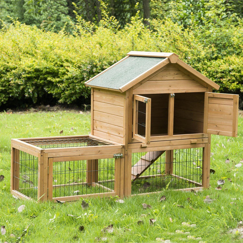 Conigliera Gabbia in Legno per Conigli e Animali Domestici 130x52x98.5 cm 