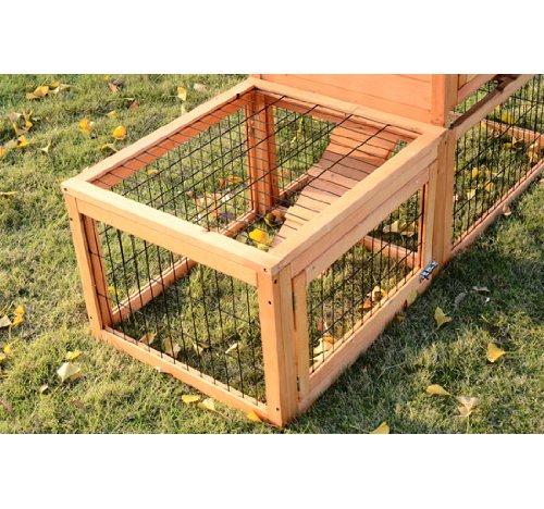 Conigliera Gabbia in Legno per Conigli e Animali Domestici 130x52x98.5 cm 