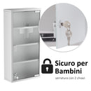 Armadietto per Medicinali Quattro Ripiani in Acciaio Inox 30x12x60 cm 