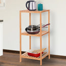 Scaffale Portaoggetti in Bambù con 3 Ripiani 36x36x79 cm 