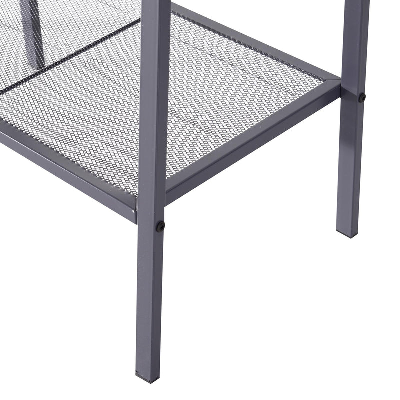 Scaffale a Scala 4 Ripiani in Acciaio Nero 60x35.2x148.2 cm 