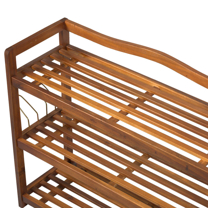 Scarpiera in Legno 3 Ripiani 74x26x62 cm 