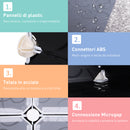 Scarpiera 32 Paia in Plastica e Metallo Bianca e Nera 95x37x160 cm 