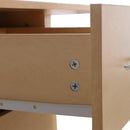 Scrivania da Ufficio con 3 Cassetti e Ripiani in Legno Naturale 120x49x72 cm 