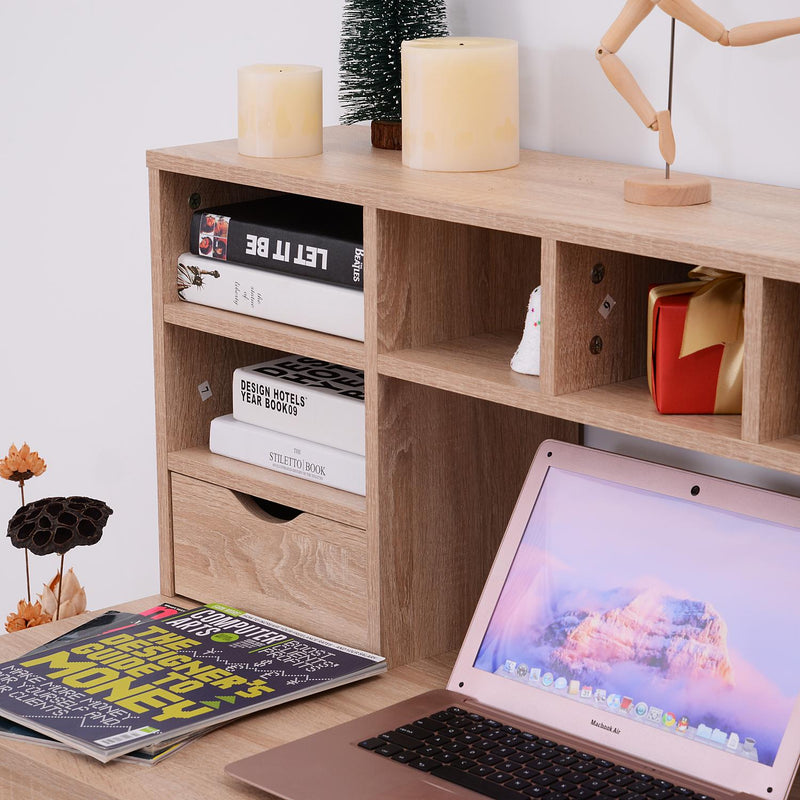 Scrivania Porta PC Design Classico con Cassetti in Legno Rovere 120x57x116 cm 