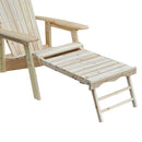 Lettino Prendisole Adirondack in Legno da Giardino con Poggiapiedi 