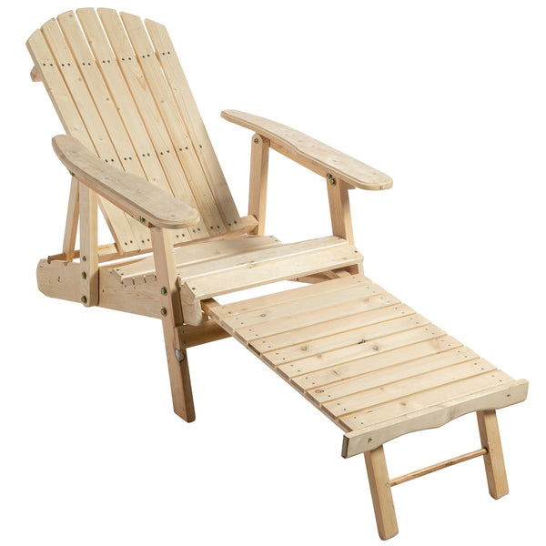 sconto Garten Holz Adirondack Sonnenliege mit Fußschemel