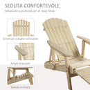 Lettino Prendisole Adirondack in Legno da Giardino con Poggiapiedi 