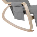 Poltrona a Dondolo con Poggiagambe in Legno Curvato Grigio 