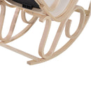 Poltrona a Dondolo in Legno Stile Classico Crema 