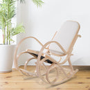 Poltrona a Dondolo in Legno Stile Classico Crema 