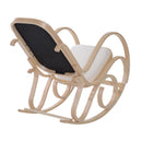 Poltrona a Dondolo in Legno Stile Classico Crema 