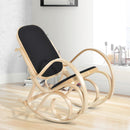 Poltrona a Dondolo in Legno Stile Classico Nero 