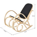 Poltrona a Dondolo in Legno Stile Classico Nero 