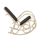 Poltrona a Dondolo in Legno Stile Classico Nero 