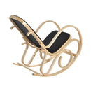 Poltrona a Dondolo in Legno Stile Classico Nero 