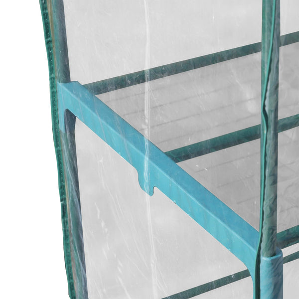 Mini-Gewächshaus für Pflanzen 4 interne Regale Stahlkonstruktion transparente PVC-Abdeckung 70x50x160 cm prezzo
