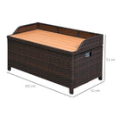 Baule Cassapanca da Esterno in Rattan Sintetico 102x51x51 cm Marrone 