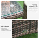 Set Salotto da Giardino in Rattan Sintetico 2 Poltrone e Tavolino Marrone 