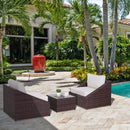 Set Salotto da Giardino in Rattan Sintetico 2 Poltrone e Tavolino Marrone 