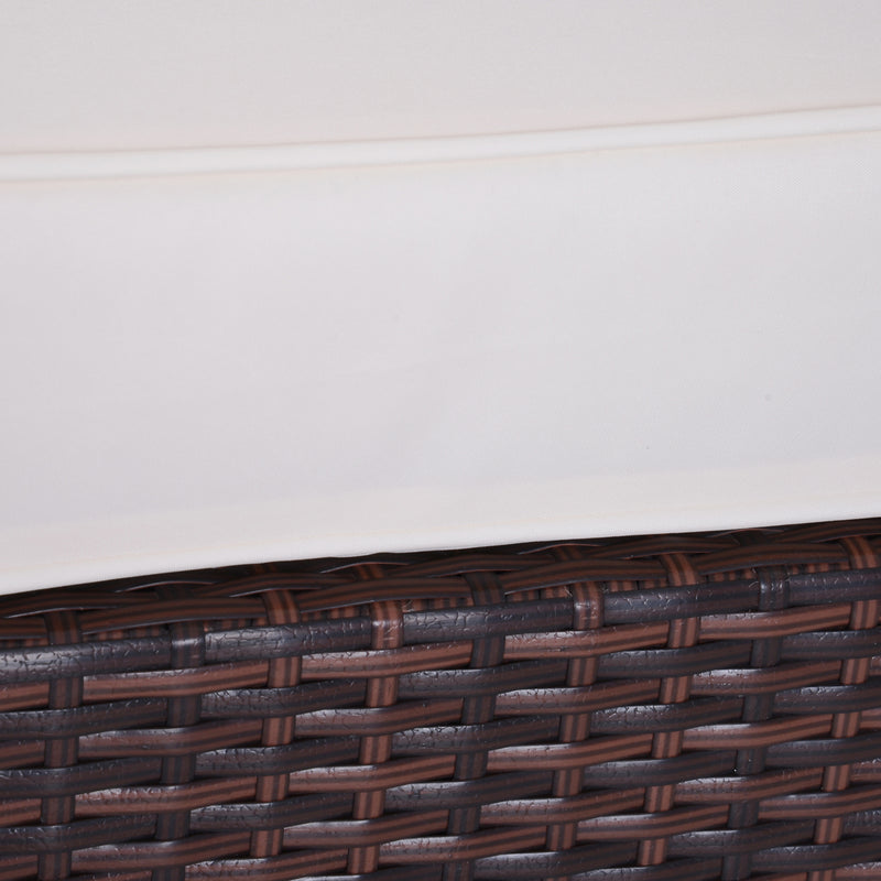 Set Salotto da Giardino in Rattan Sintetico 2 Poltrone e Tavolino Marrone 