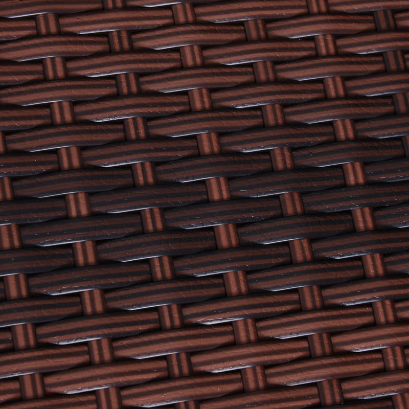 Set Salotto da Giardino in Rattan Sintetico 2 Poltrone e Tavolino Marrone 