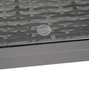 Set Salotto da Giardino in Rattan Sintetico Divano 2 Poltrone e Tavolino Grigio 