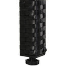 Set Salotto da Giardino in Rattan Sintetico Tavolo 2 Poltrone 2 Poff Nero 