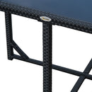 Set Salotto da Giardino in Rattan Sintetico 4 Poltrone e Tavolino Nero 