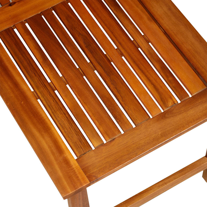 Set Salotto da Giardino in Legno di Acacia Divano 2 Poltrone e Tavolino Marrone 