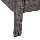 Set Salotto da Giardino in Rattan Sintetico 2 Divani 2 Pouf e Tavolino Grigio 